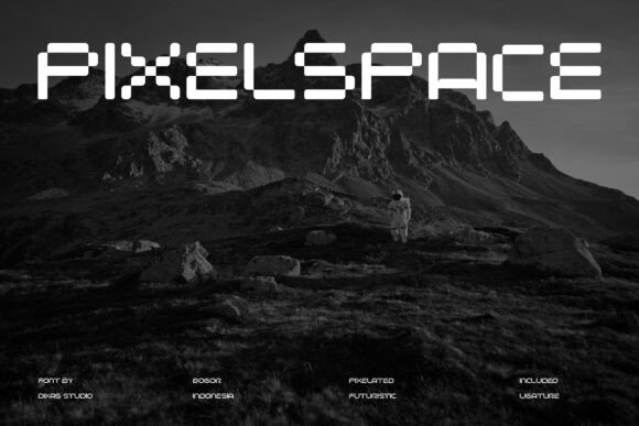 Pixel Space Display Font for Small Business Branding