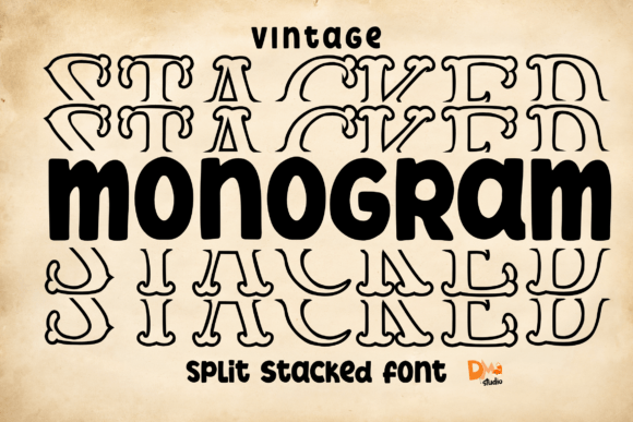 Vintage Monogram Stacked: A Display Font for Small Business Branding